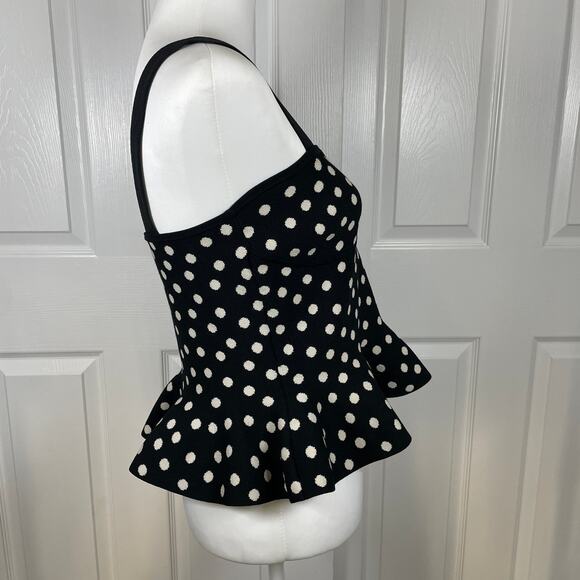 Express Women's Body Contour Polka Dot Sweater Medium Black and Off White - Picture 6 of 11